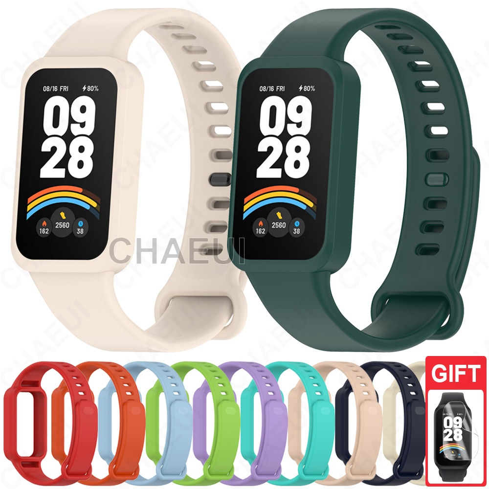 Funda Protectora Para Xiaomi Smart Band 9 Active Y Redmi Smart Band 3 – PC Con Cristal Templado, Carga Directa, Color Negro