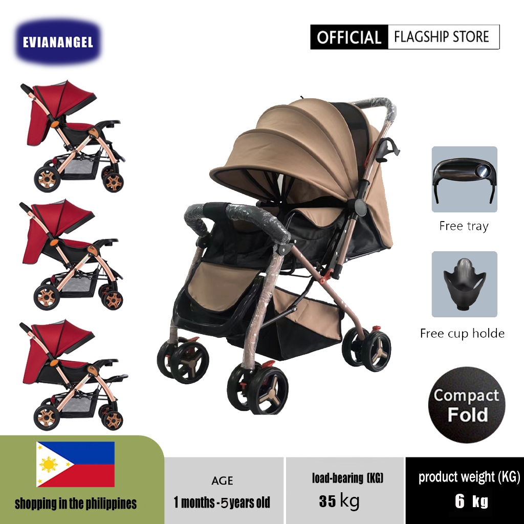 EvianAngel Baby Stroller Lightweight Foldable Portable Stroller For Kids  Two Way Stroller 0-5 Years