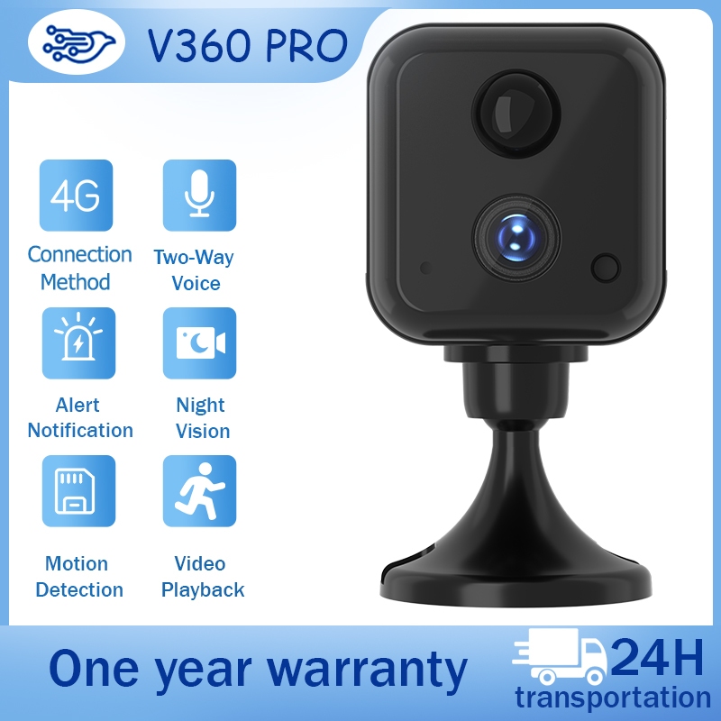 4MP mini camera with built-in battery, CCTV color night vision, two-way ...