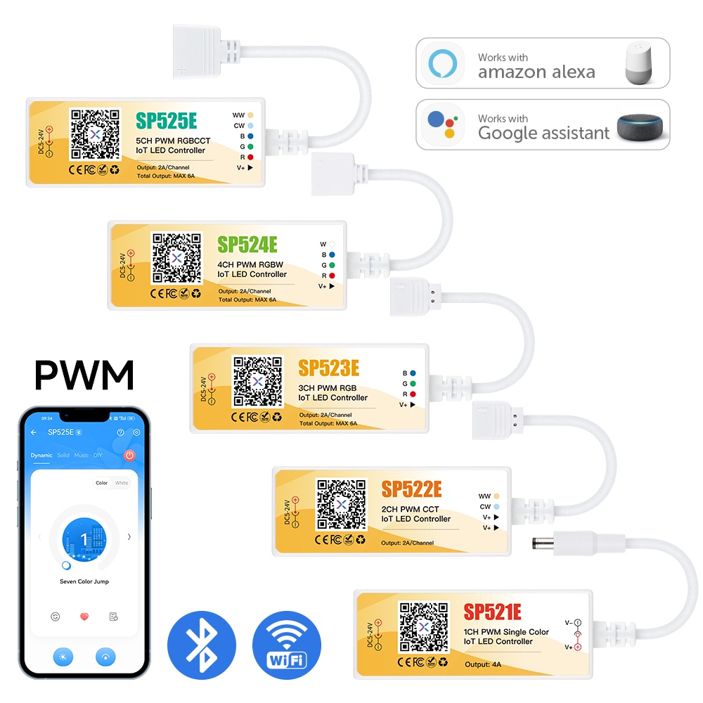 BTF-LIGHTING PWM LED Controller Bluetooth WIFI remote cloud connection ...