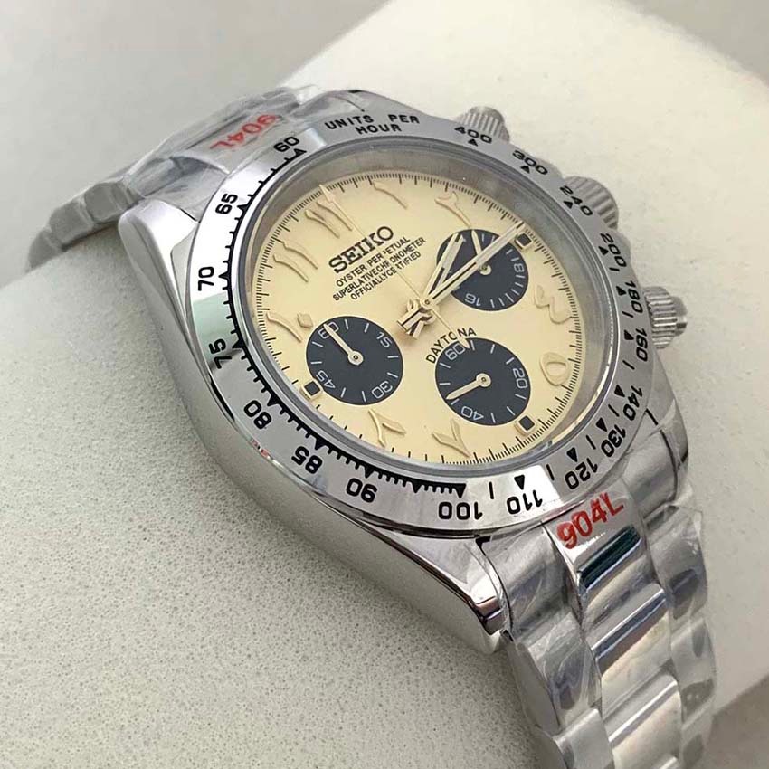 39mm Men's Chronograph Watch Stainless Steel Case Sapphire Glass Quartz ...