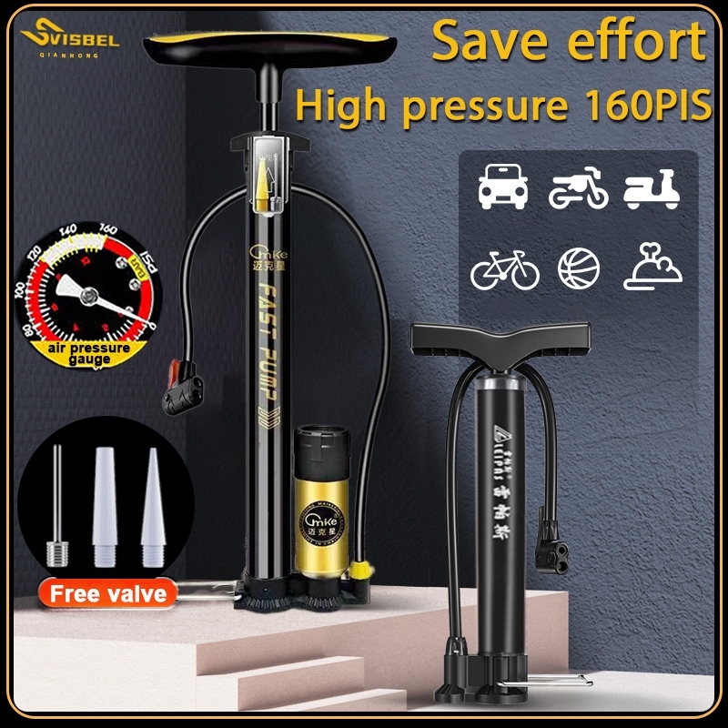 SVISBEL High Pressure Bike Pump 160 PSI Stainless steel body With Guage ...