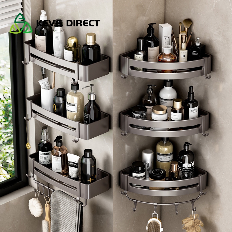 KEVE Thicked Bathroom Corner Rack Cr Organizer Shelf Dack Bathroom Rack ...