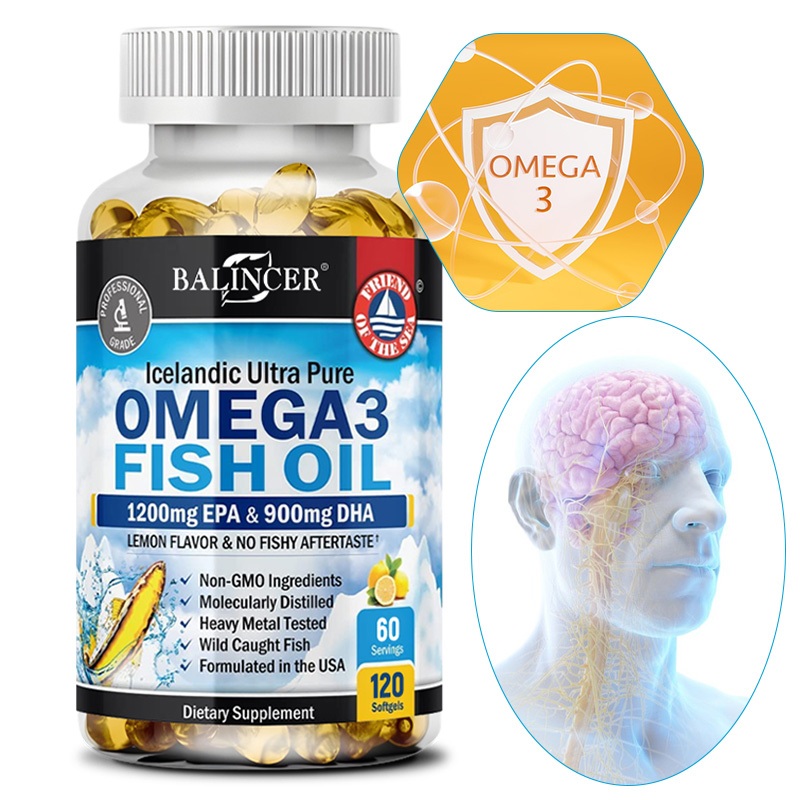 Omega 3 fish oil nutritional supplement derived from wild-caught fish ...