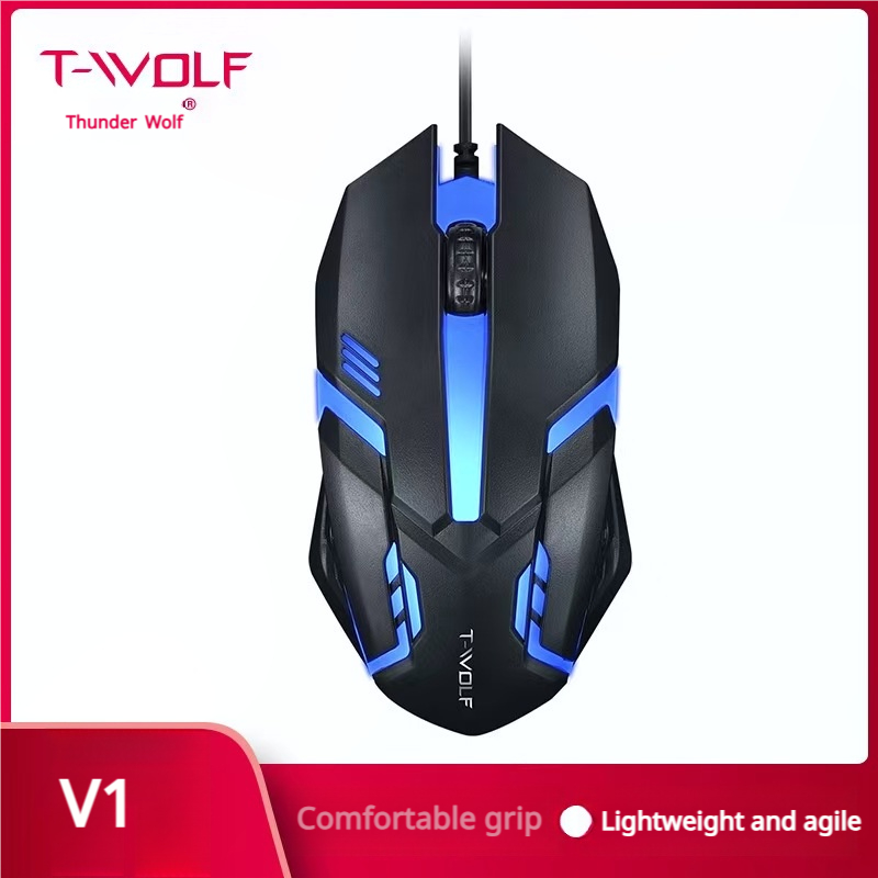 T-wolf Thunder WOLF V1 Wired Mouse USB Game Luminous Computer Notebook ...