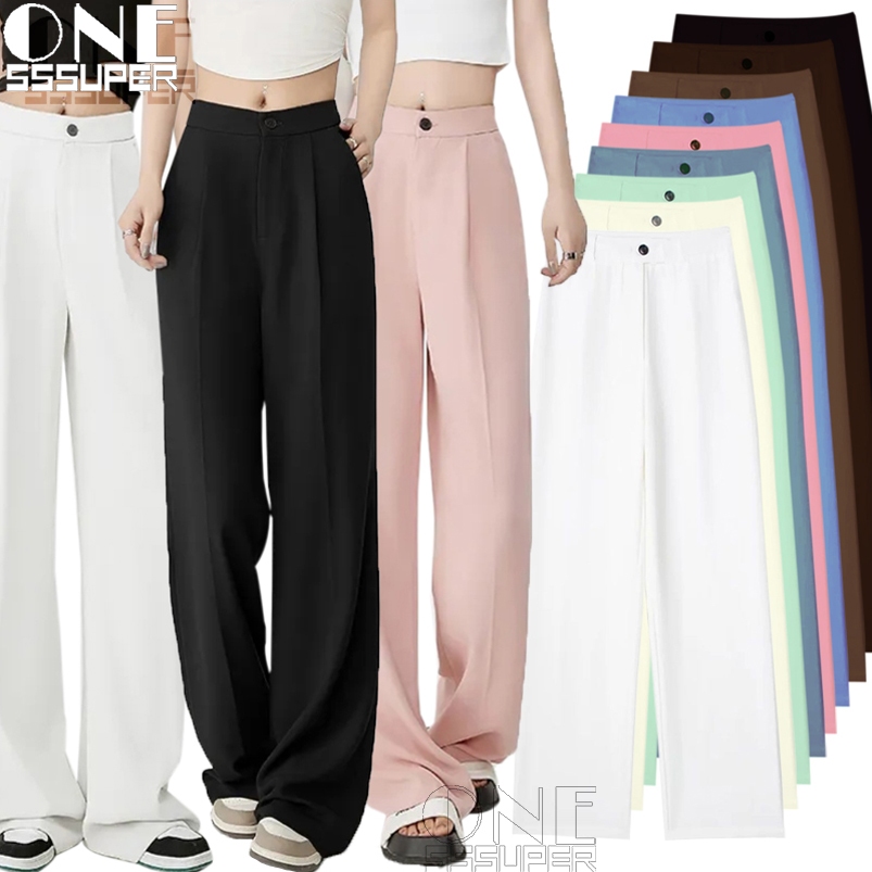 Plus Size Waist 21-46 Women's Straight High Waist Suit Pants | Shopee ...