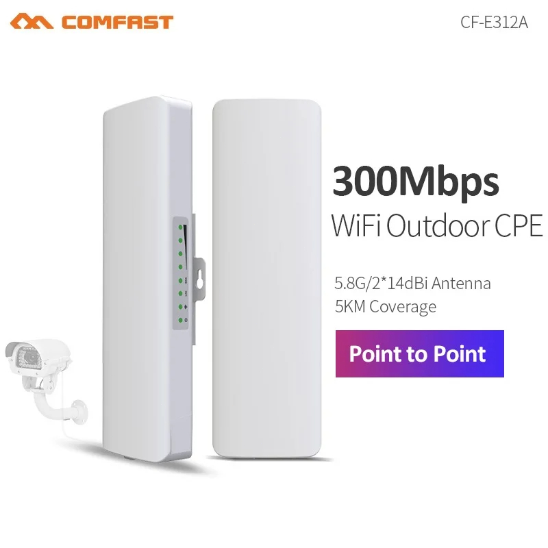 COMFAST CF-E312AV2 Outdoor 5.8Ghz WIFI CPE 5-10KM Long Range 300Mbps 2 ...