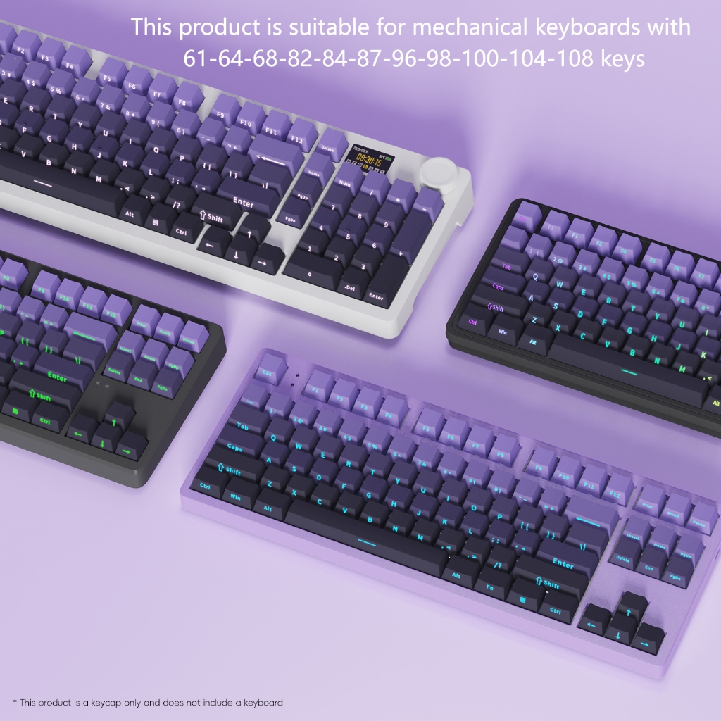PBT Keycap 136Keys OEM Height Side Engraving Gradient Color keycaps for ...