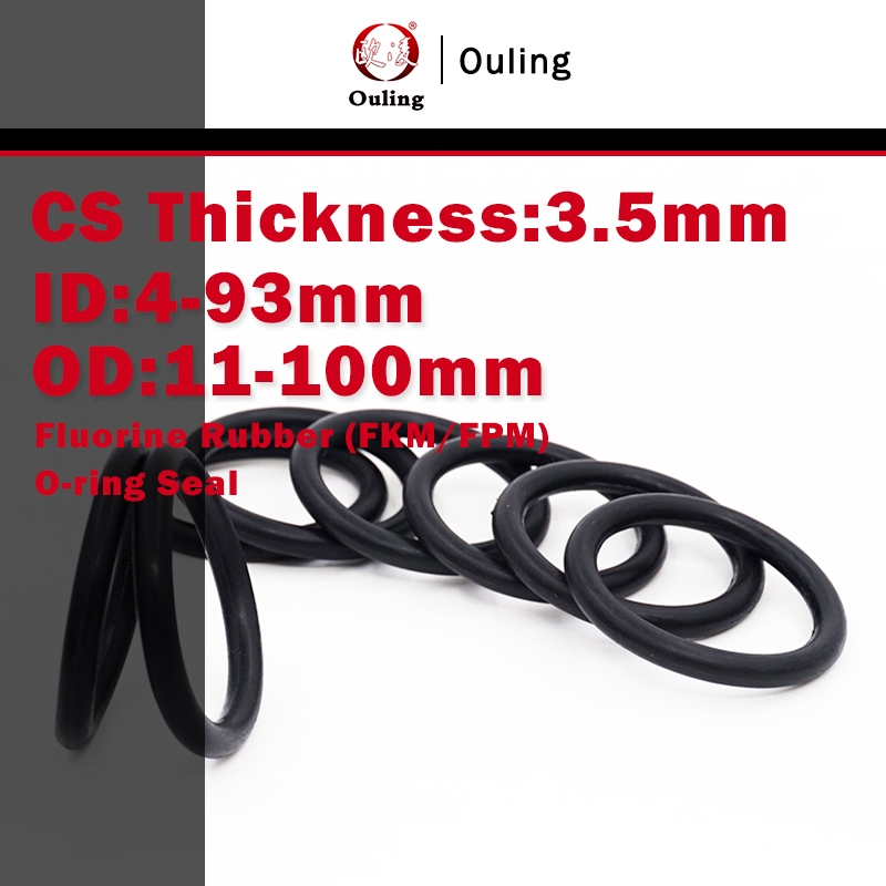 Ouling CS3.5mm O-RING ID4-93 OD11-100mm Black Fluorine Rubber Sealing ...