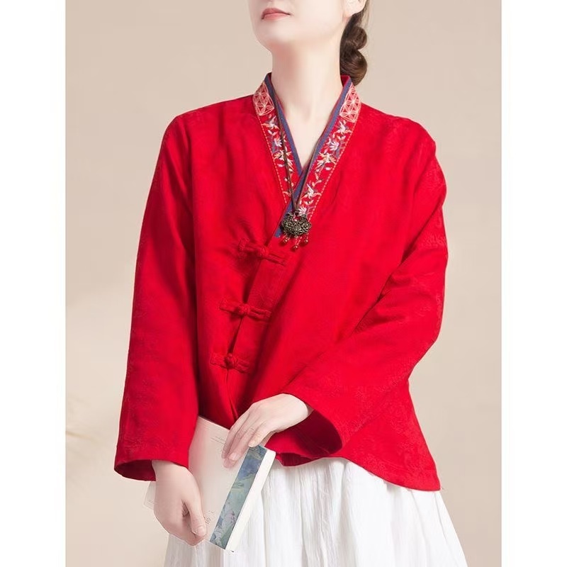Metal Plate Buckle Cheongsam Tops & Skirt LLS0028