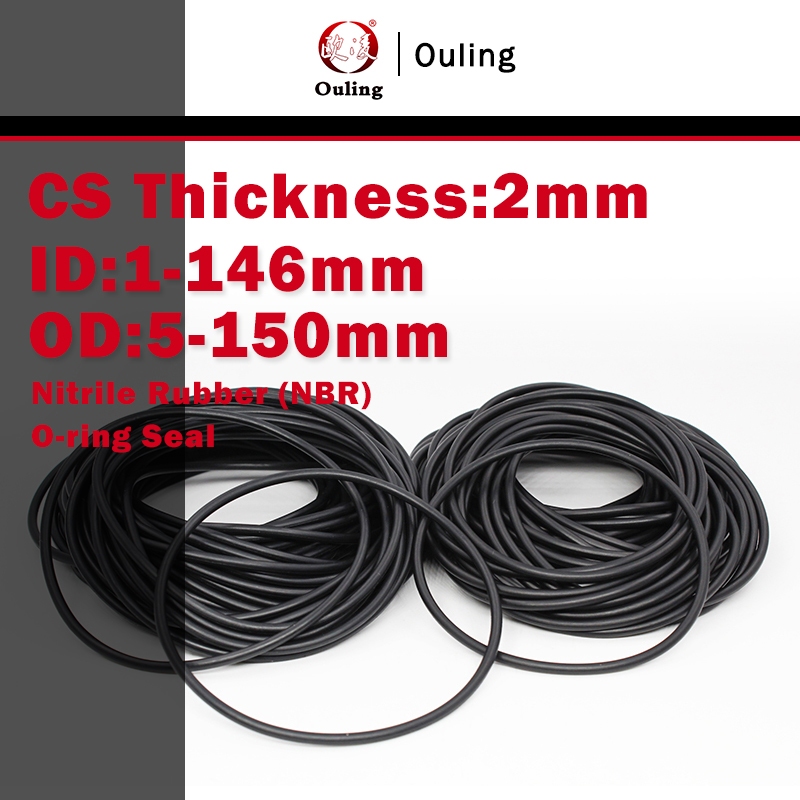 Ouling CS2mm O-Ring ID1-146 OD5-150mm Black Sealing Ring Nitrile Rubber ...