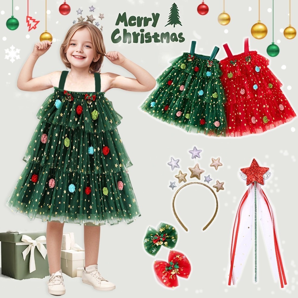 Christmas Tutu Set with Ears (Age 3-8)
