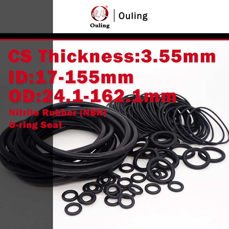 Ouling CS3.55mm O-Ring ID17-155 OD24.1-162.1mm Black Sealing Ring ...