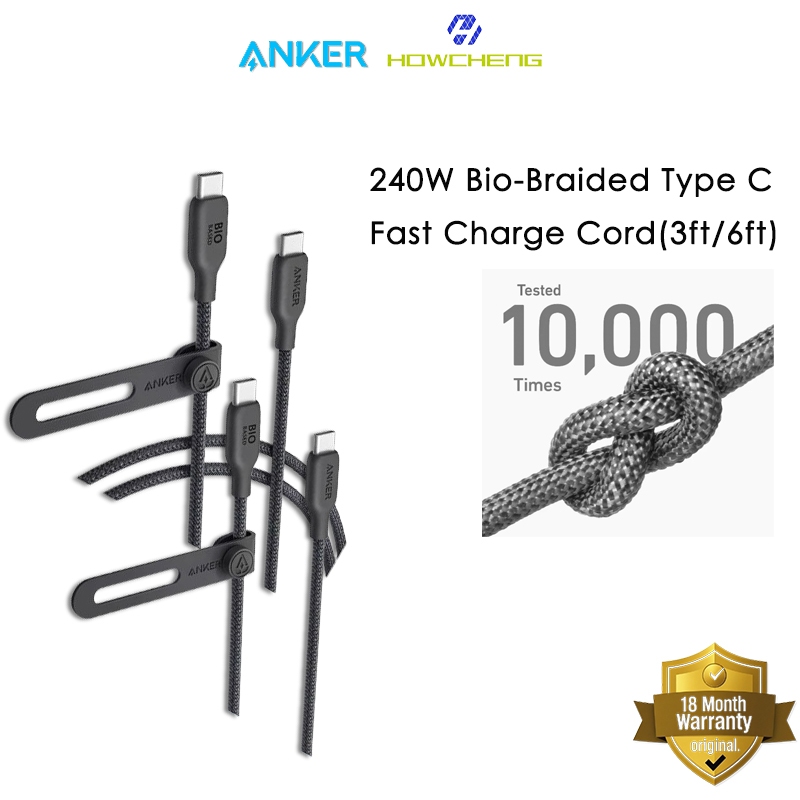 Anker 310 PowerLine USB-A to USB-C Cable [2-Pack – 6ft] Nylon Braided – O & O Gadgets Limited