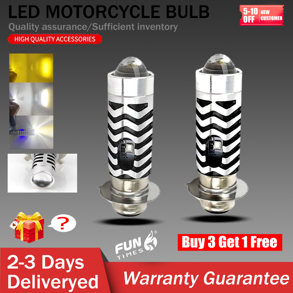 Motorcycle T19 LED Headlight Bulb W/Parklight Universal High and Low ...
