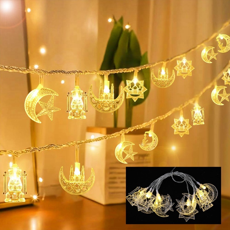 Moon Star Pattern Eid Light Castle Fairy String Light Hari Raya ...
