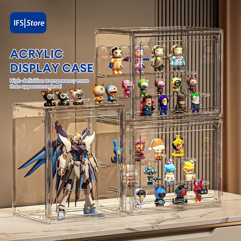 IFS Acrylic Display Case Transparent Boxes Popmart Stackable Magnetic ...