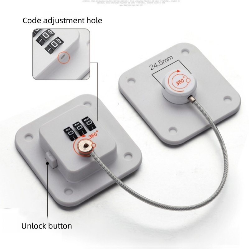 Refrigerator Door Lock Child Safety Lock Steel Rope Password Freezer ...