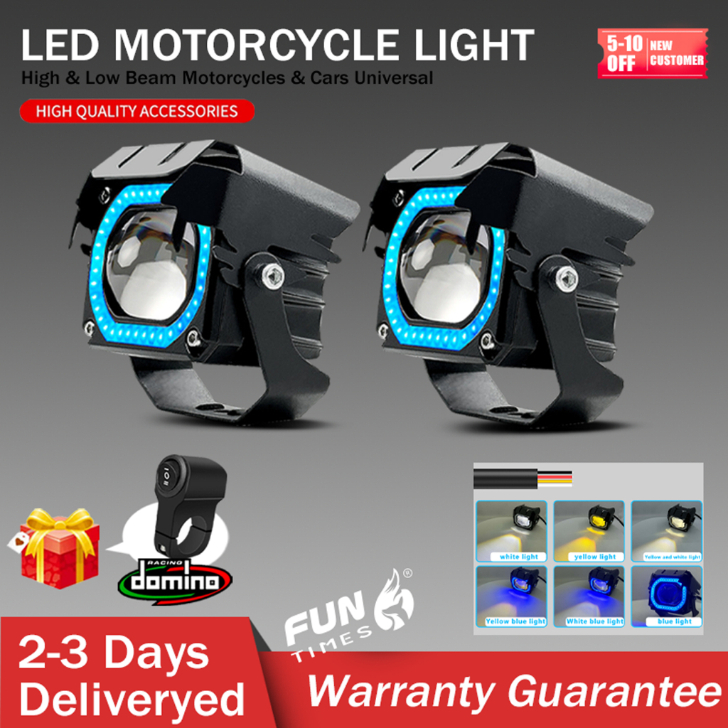 2PCS Mini Driving Light Upgraded V7 Pro 2nd Full Set high/low beam ...