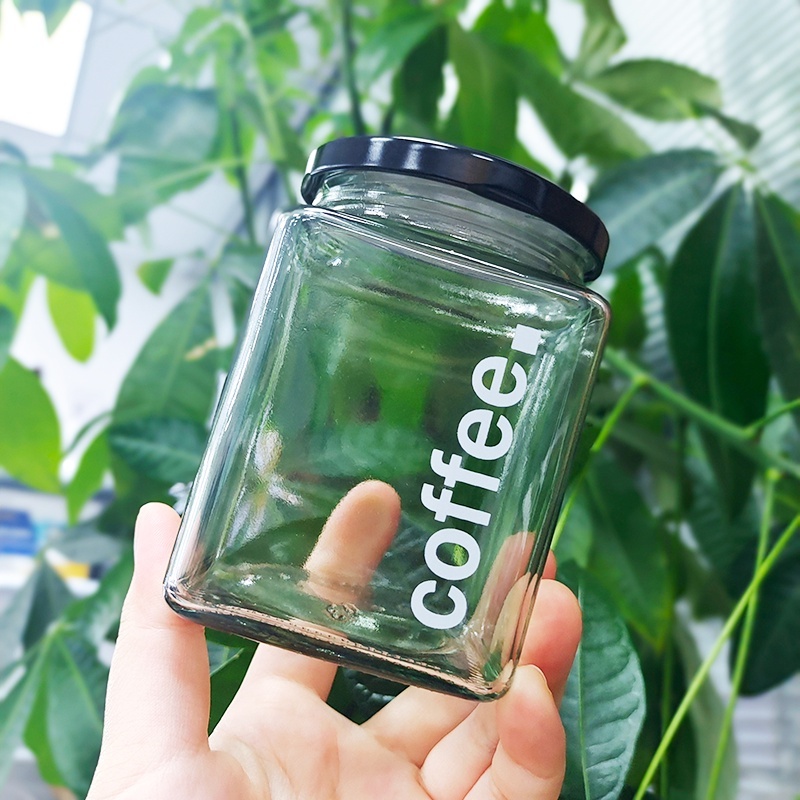 1 Set 3 Pieces Jar Coffee Sugar Salt Condiments Container With Black ...