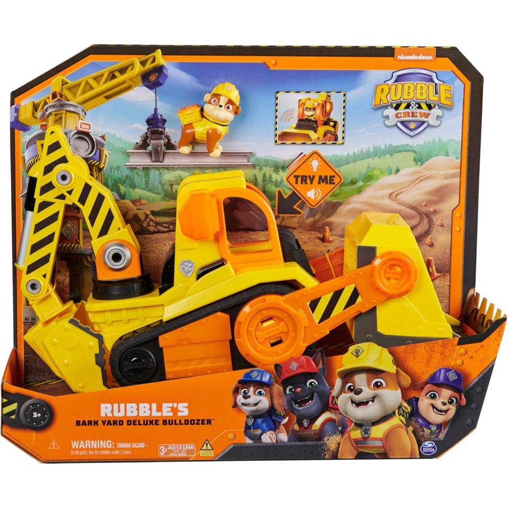 Rubble and Crew, Bark Yard Deluxe Bulldozer Construction Truck Toy with ...