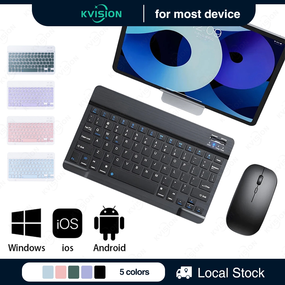 KVISION Wireless Bluetooth Keyboard and Mouse Set for iPad 10th 9th Gen ...