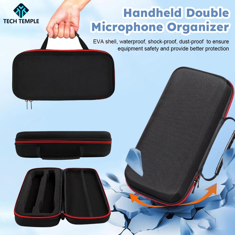 Generic Wireless Microphone Storage Case Large Capacity Shockproof Hard ...