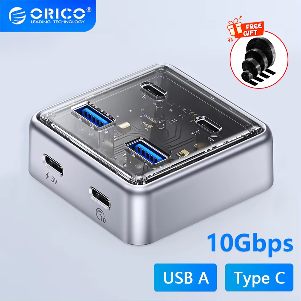 100% Original ORICO Multi 4 Ports USB A Type C Hub 10Gbps USB 3.0 Slot ...
