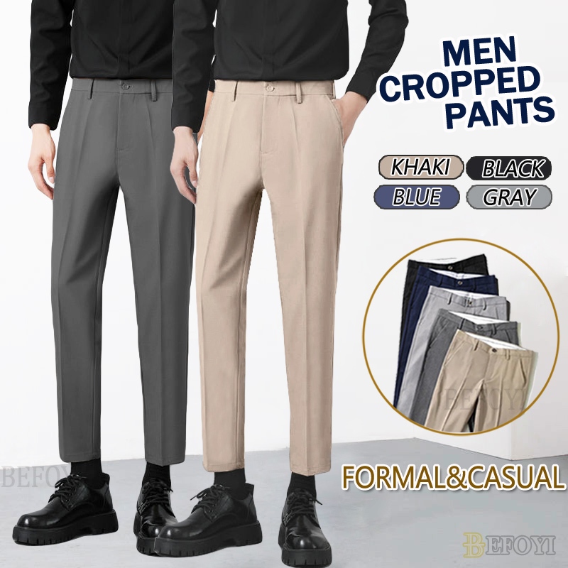 Ready STOCK] Men's Formal Slack Pants Korean Suit Slim Fit Ankle