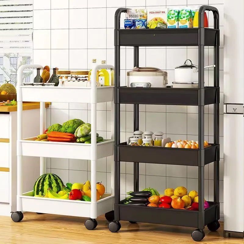 3/4/5 Layers Trolley Cart Organizer Storage Rack With Wheel Kitchen ...