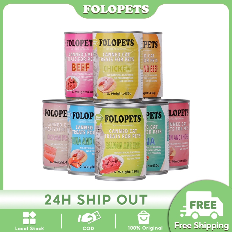 FOLOPETS Cat Food Can 430g Pure Natural Organic Wet Cat Food | Shopee ...