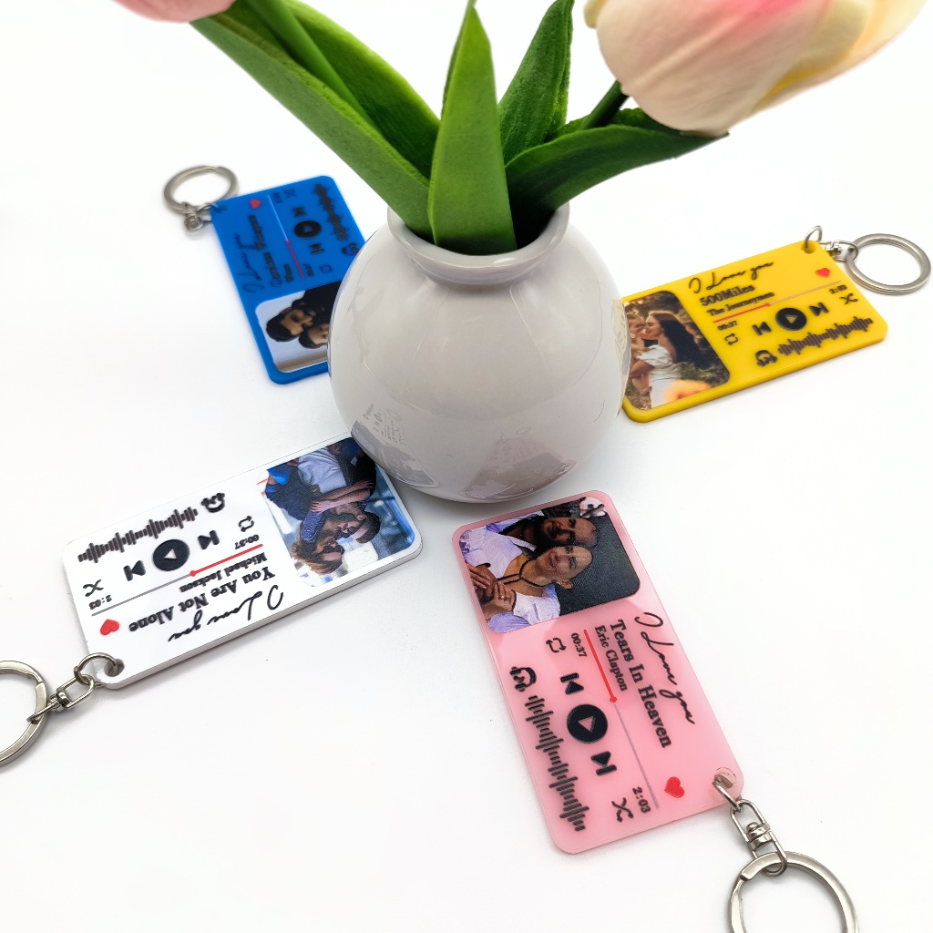 Customized Song Keychain Plaque, Any Photo, Any Song/Playlist/ Album ...