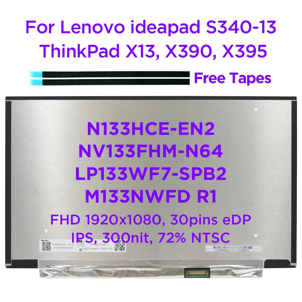 Schermo LCD LED 13,3" Compatibile Con N133HCE-EN2/GN2 - Full HD 1920x1080 IPS, Opaco, 30 Pin, Per Laptop - Foto 2