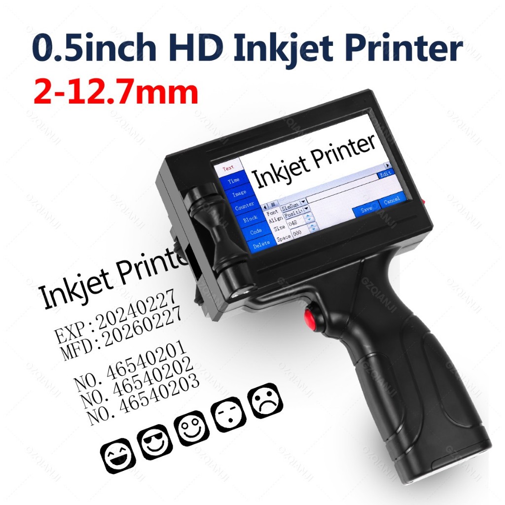 Handheld Inkjet Printer INKP03 HD 600 DPI Resolution Nozzle 2-12.7mm ...
