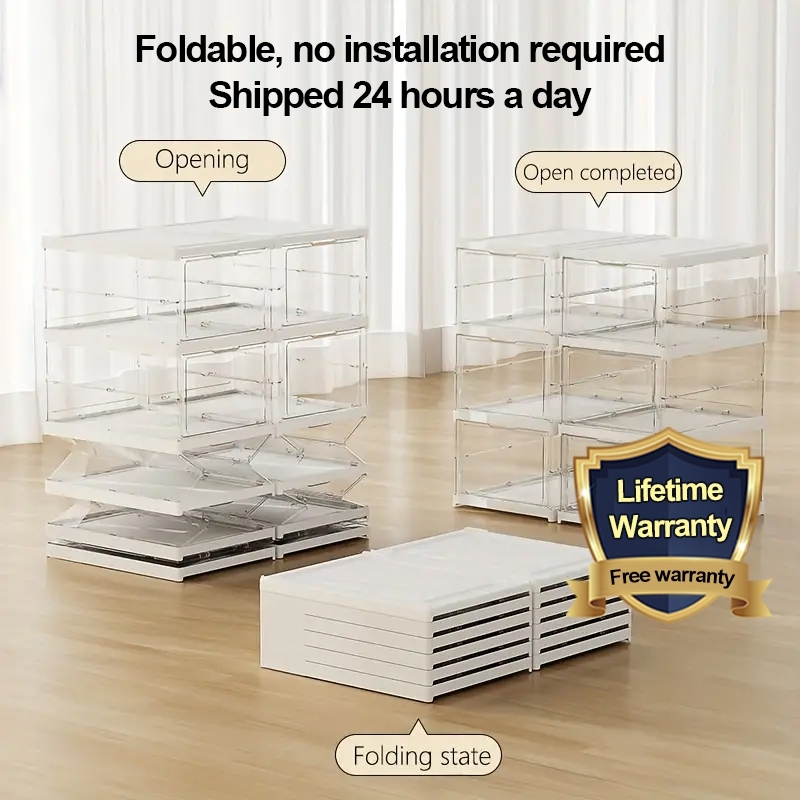 Foldable Transparent Shoe Box Shoes Rack Storage Box Shoe Organizer ...