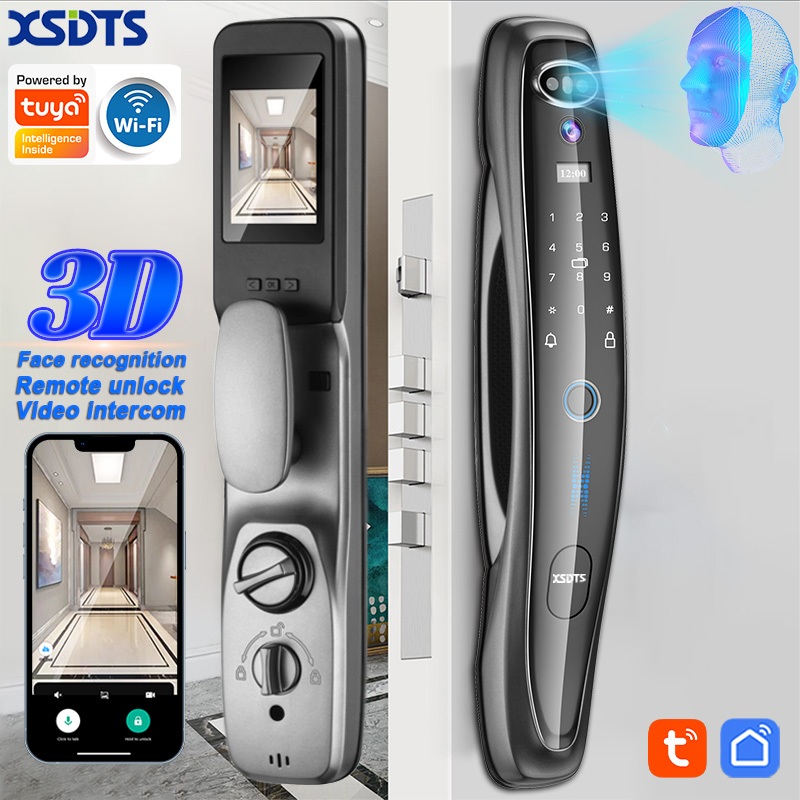 Tuya Smart 3D Face Door Lock Security Face & Camera Monitor Intelligent ...