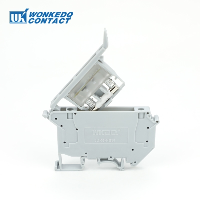 10Pcs UK 5-HESILED Fuse Terminal Block Din Rail Connector 24V/220V LED ...