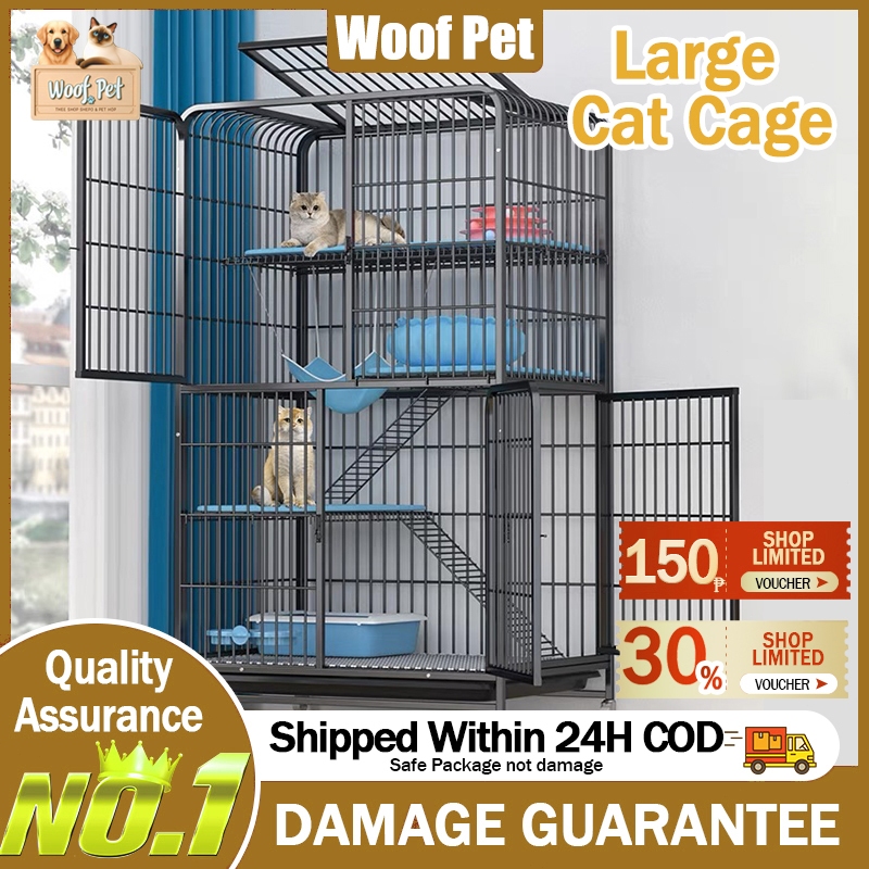 Stackable Large Cat Cage 2/3/4 Layer Collapsible Cage for Cat Pet Cage ...