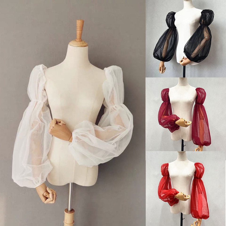 Ball Gown Removable Wedding Sleeves Deteable Bride Gloves Tulle Wedding ...