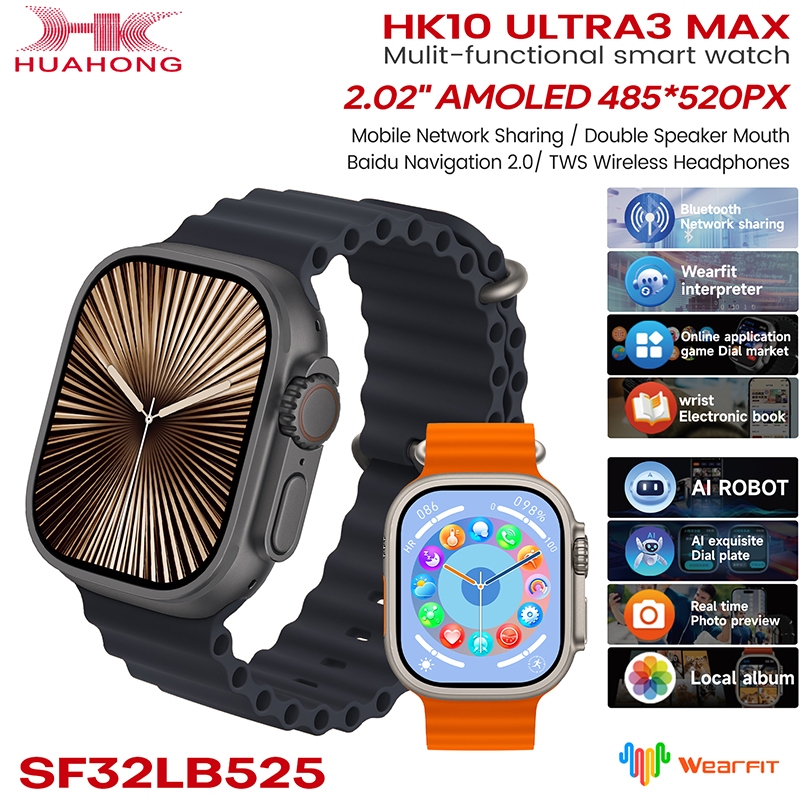 HK10 ULTRA 3 MAX GEN2 SmartWatch AI ROBOT 2.02 AMOLED Compass NFC GPS ...