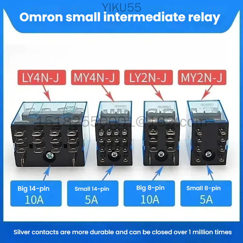 Omron intermediate relay MY2NJ-J 24VDC LY2NJ LY4N MY4NJ MY2N-GS AC220 ...