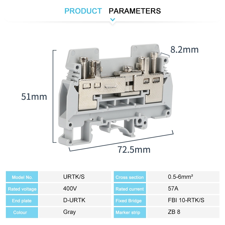 10Pcs URTK/S ERTK/S Simple Test Disconnect Terminal Block Mount on Din ...