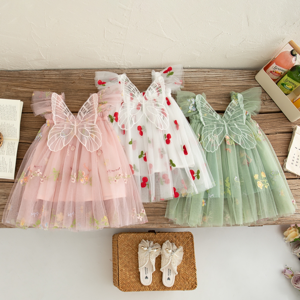 0-4 Year Old Baby Girl Princess Dress) Summer New Sweet Cartoon Butterfly  Wing Children'S Sleeveless Clothes | Shopee Philippines
