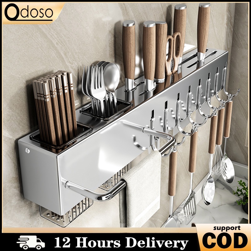 Wall-Mounted Knife Holder Kitchen Cooking Utensils Stainless Steel ...