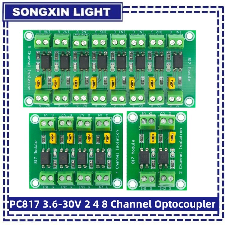 PC817 3.6-30V 2 4 8 Channel Optocoupler Isolation Board Voltage ...