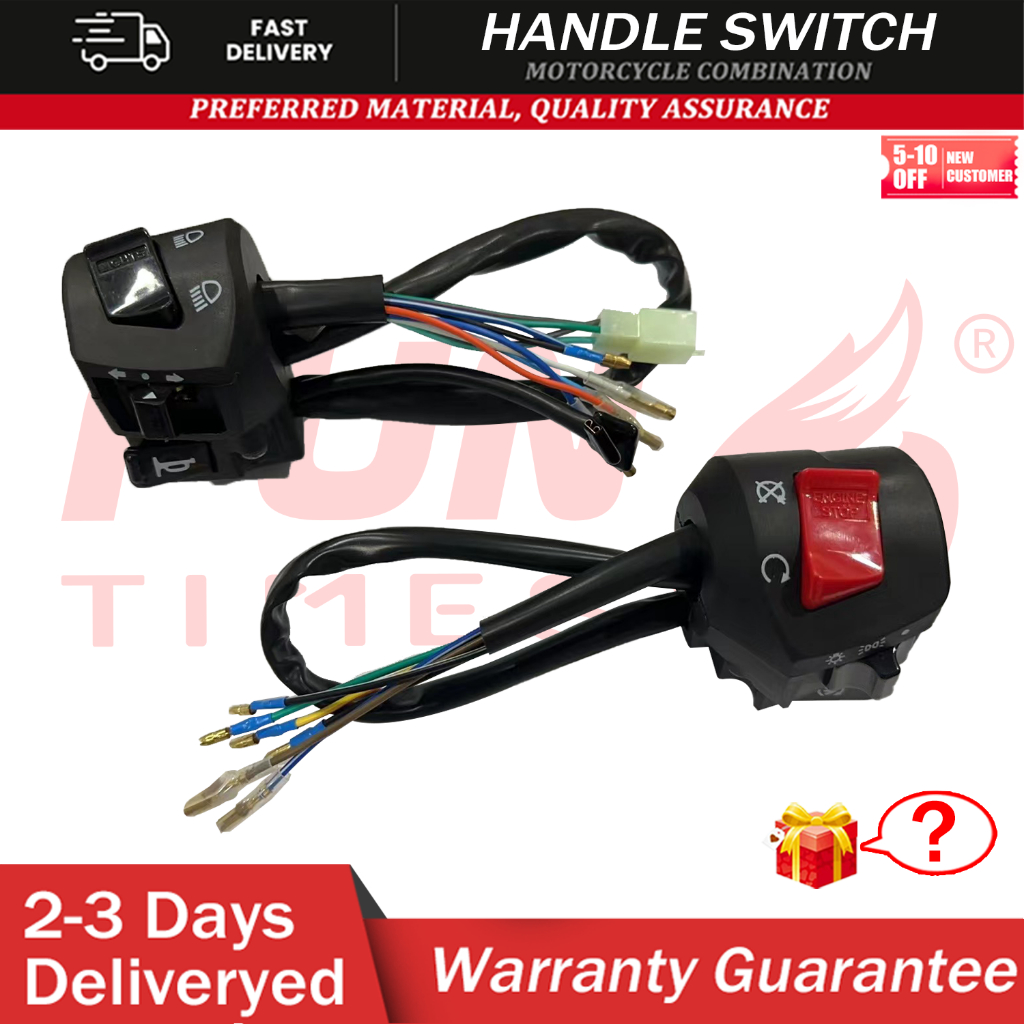 Left And Right Switch (universal ) Motorcycle Handlebar Mount On Off ...