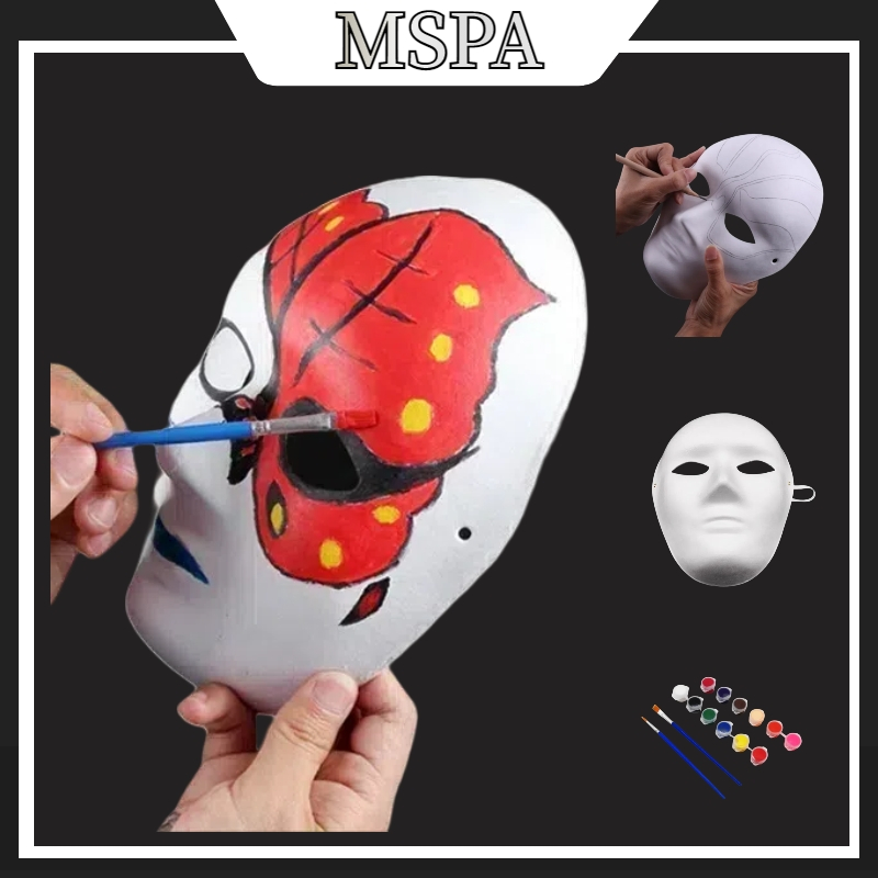 Masque Dream Halloween Blanc – Masque Sourire Identique Chanson Vidéo, PVC Réutilisable, Cosplay, Fête, Carnaval
