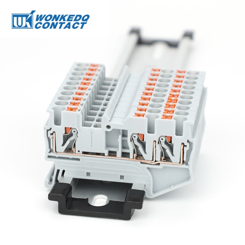 10Pcs PT 2.5-TW 1-input 2-output Terminal Block Push-in Connector Din ...