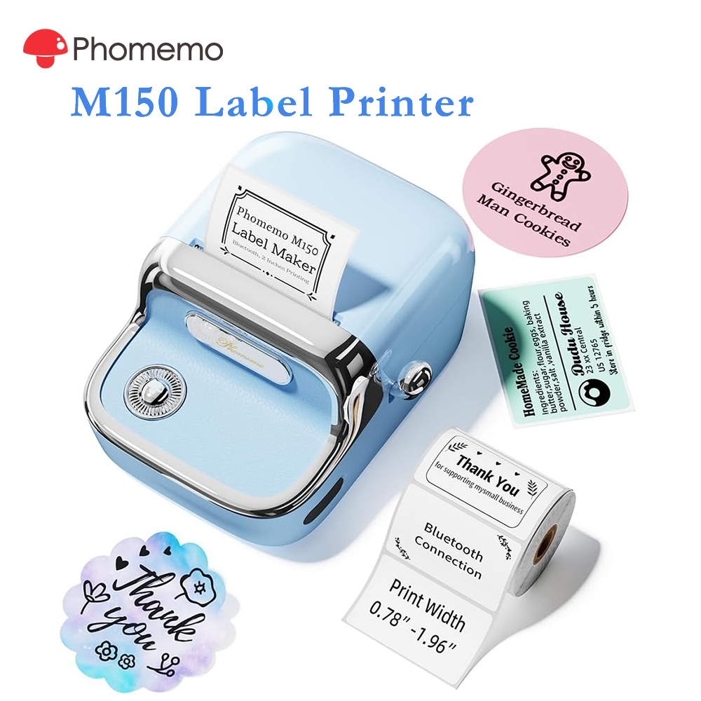 Phomemo M150 Bluetooth Label Sticker Printer,Inkless Thermal Printer ...
