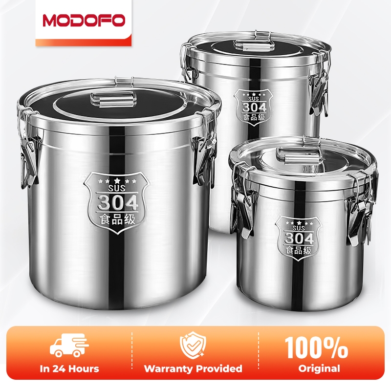 304 Stainless Food Storage Rice Dispenser Metal Bucket Large Capacity ...